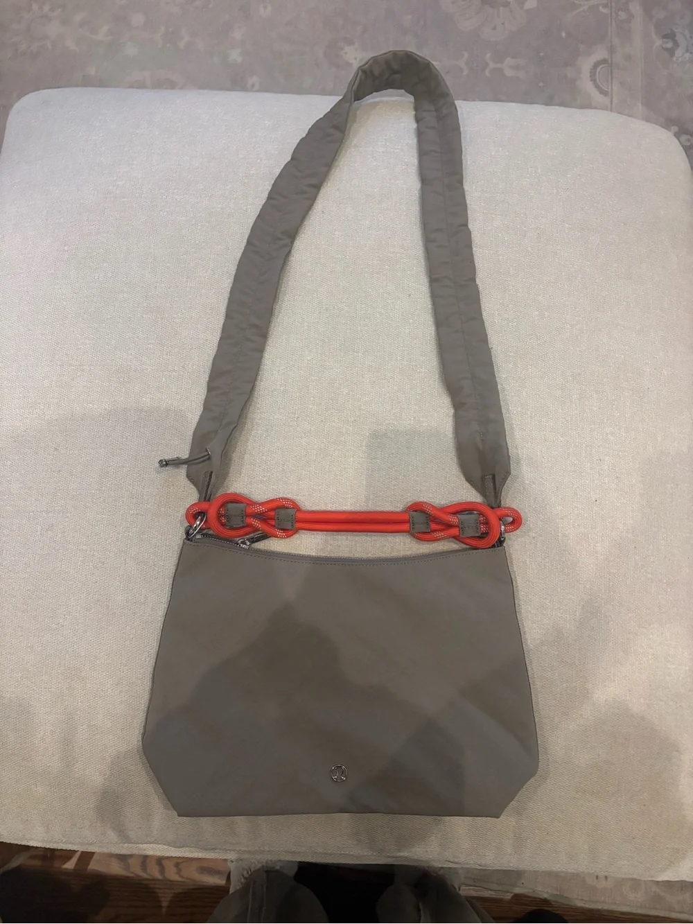 lululemon athletica Tan Crossbody with Orange Chain Accent
